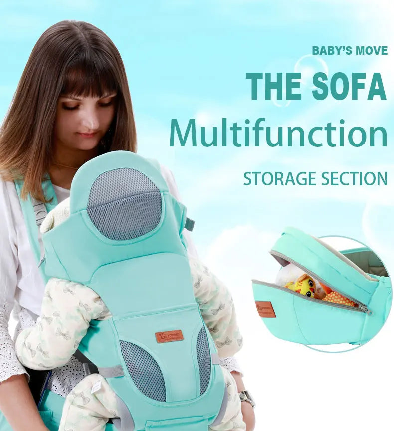 Ergonomic Baby Carrier 0-48M Baby Hipseat Carrier Front Facing Ergonomic Kangaroo Baby Wrap Sling for Baby Travel