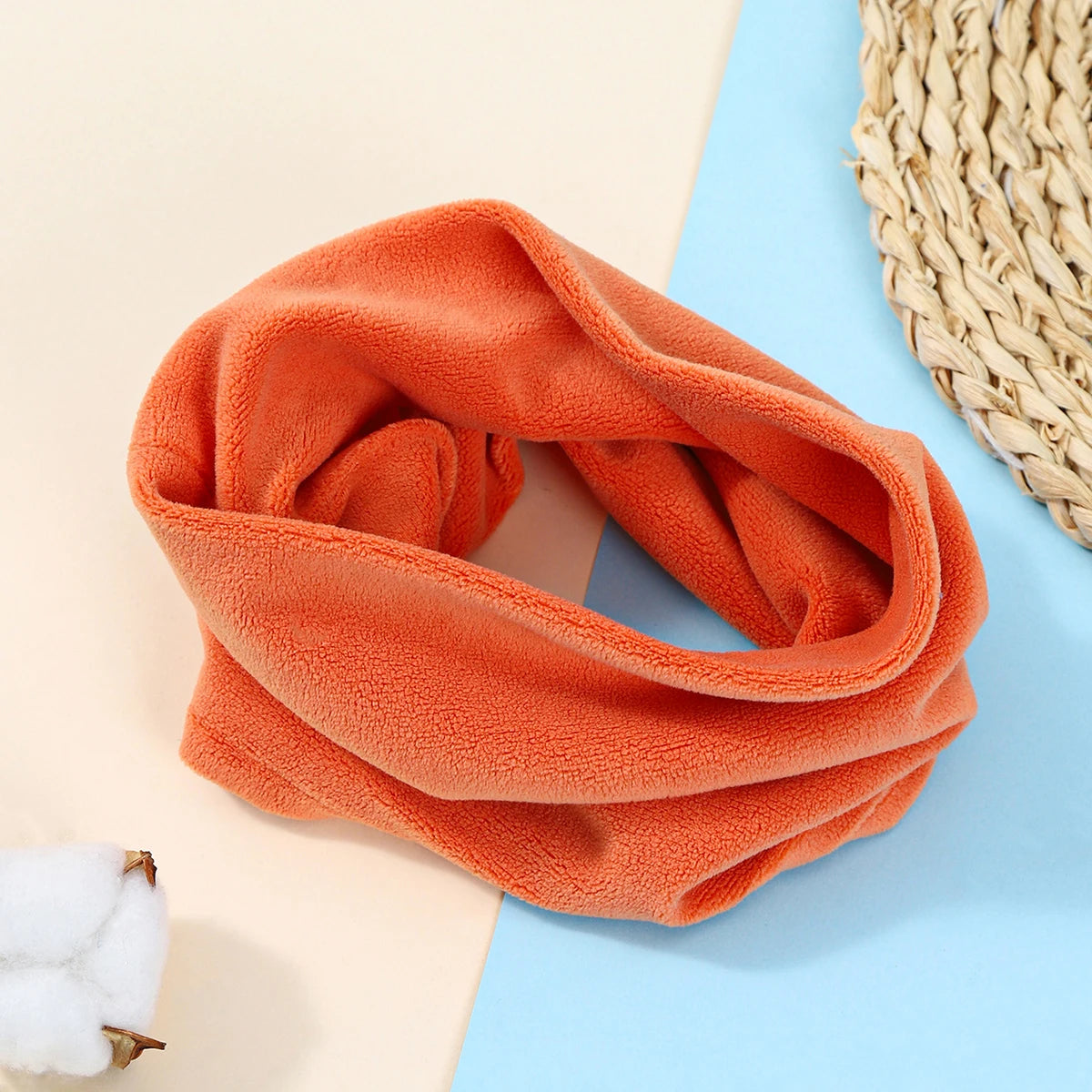 Autumn and Winter Children's Scarf Baby Bib Baby Warm Bib Solid Color Knit Bib for Boys and Girls Baby Shawls