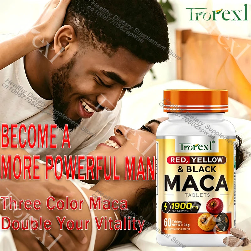 Male-Specific Enhancing Tablets - Premium Tri-Color Maca Root Blend, Self-Confidence Restoration, Stabilize Daily Stamina