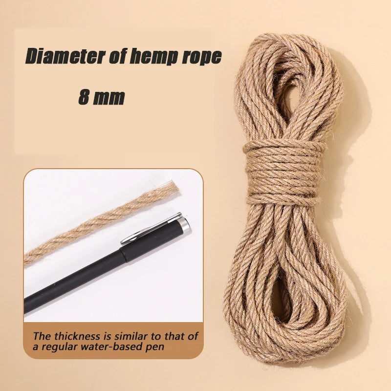Cat DIY Sword Hemp Rope Cat Climbing Frame Cotton Rope Cat Tree Tower Furniture Protector 4/6/8mm Cat Grinding and Scratching