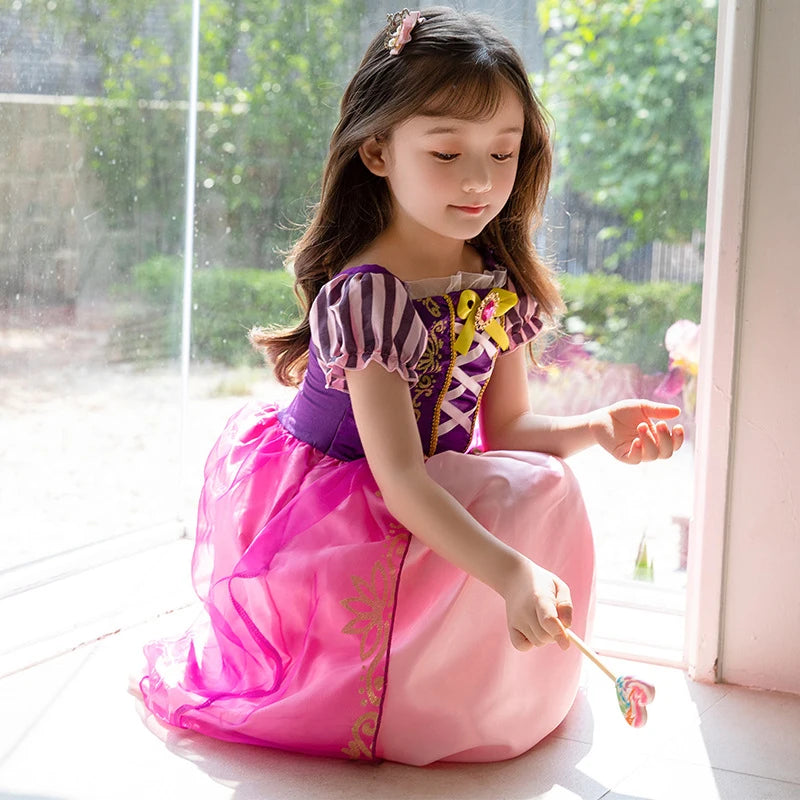 Halloween Girls Costume Kids Tangled Rapunzel Dress Kids Fantasy Princess Cosplay Dress Child Carnival Birthday Party Fancy Sets