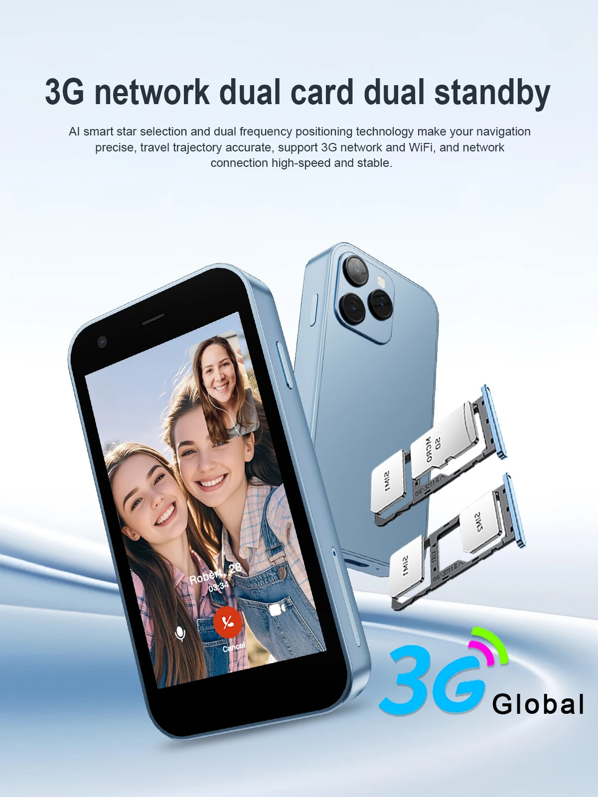 SERVO 15SE Ultra Mini Palm Smartphone 3G WCDMA Android Dual SIM WiFi Hotspot GPS Play Store 16GB ROM 3.0" Pocket Mobile Phone