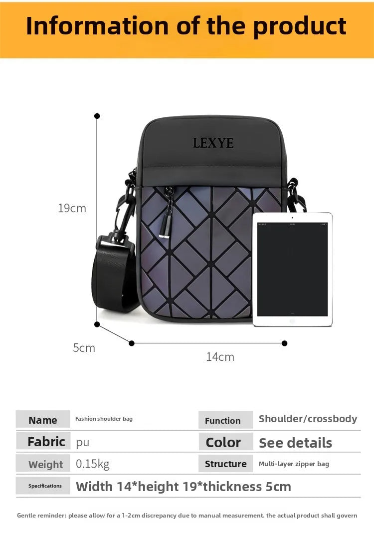 New Style Casual Diamond-patterned Single-shoulder Fashionable Mobile Phone Bag - Premium Men's and Women's Crossbody Small Bag