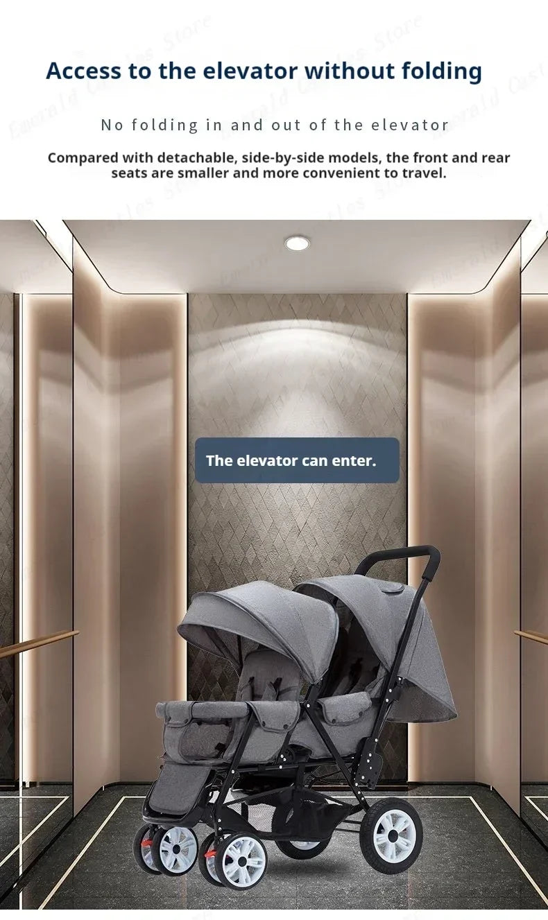 Poussette Double Front and Rear Seats Foldable Baby Stroller for Two Children Lightweight Portable Twin Stroller EU STOCK