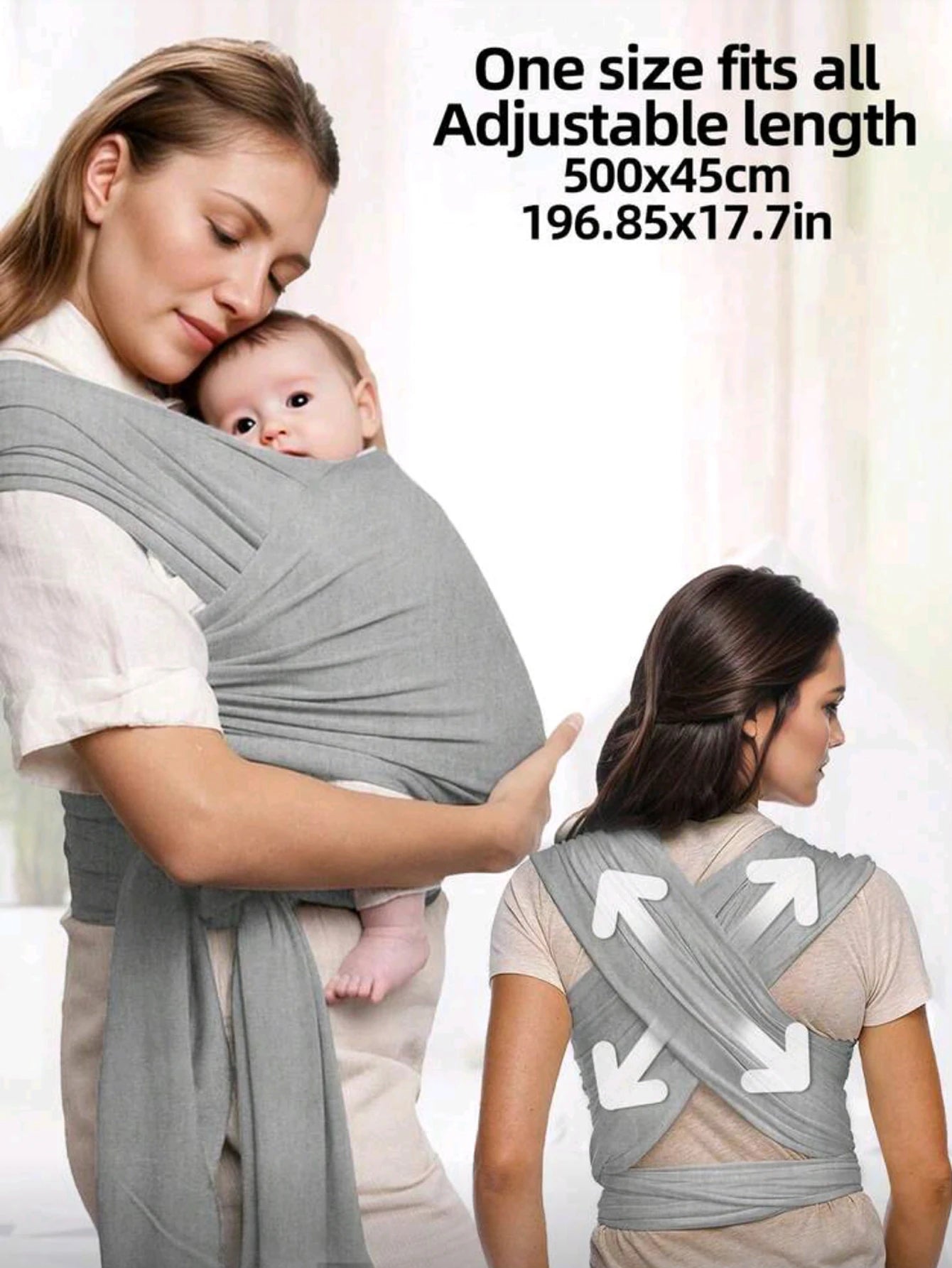 Baby carrier front-carrying multi-functional sleeping, breastfeeding, outing device to free hands knitted fabric