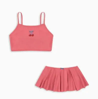 Kids Swimwear for Girls KS Brand New Summer Baby Swimsuit Cute Cherry Kids Outfit Set Holiday Beach Bikini Children Clothing