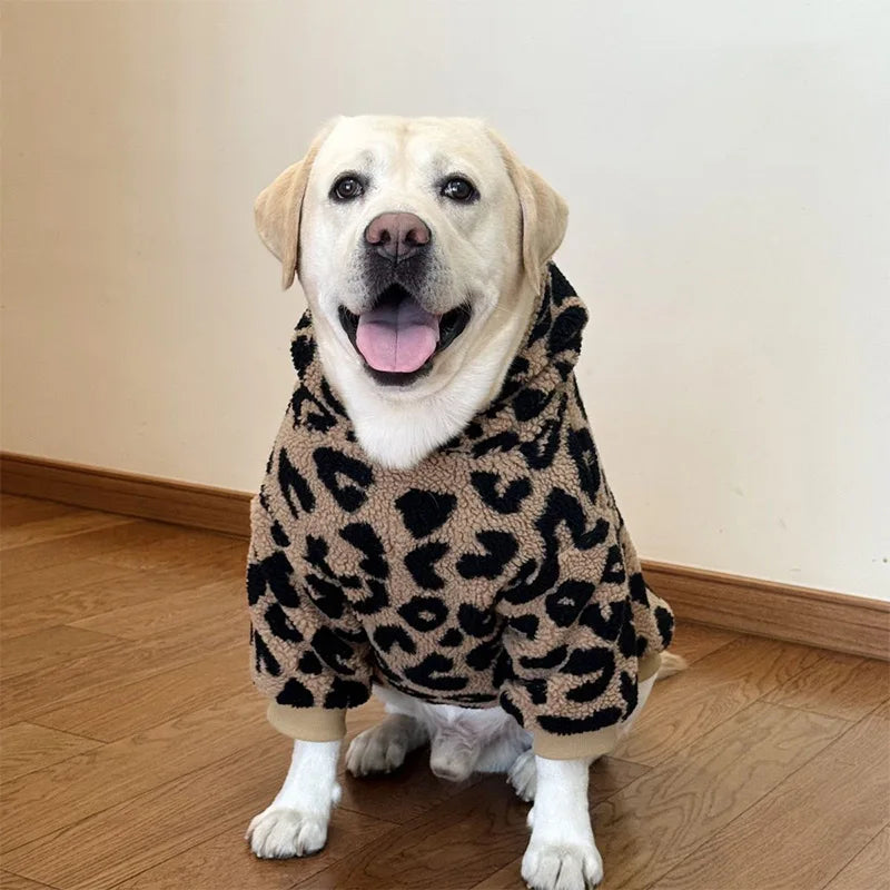 Fashionable Big Medium Dog Clothes Wool Lambing Hooded Sweatshirt Winter Warmth Durbin Dog Sweater Dog Clothes Dog Accessories