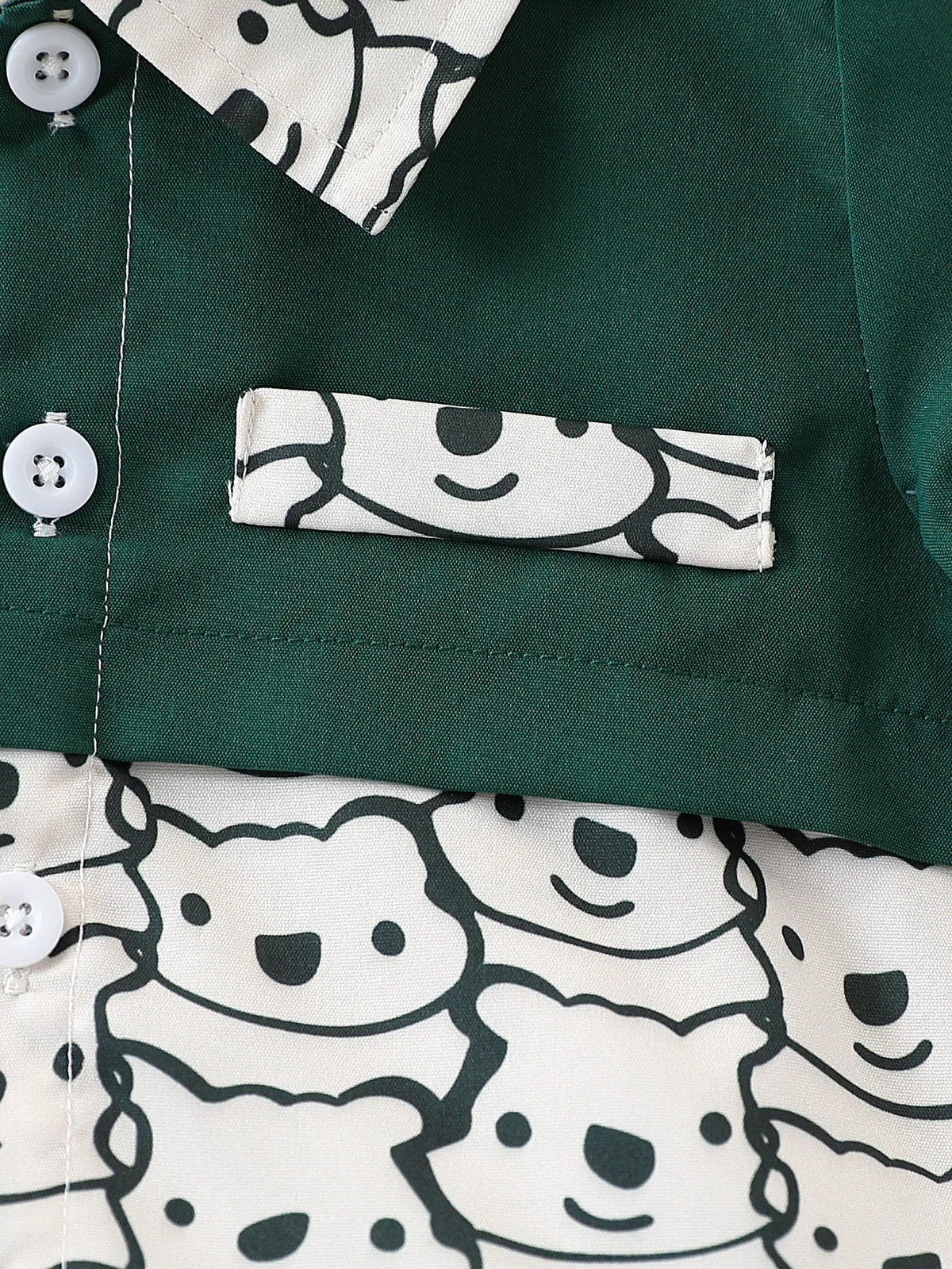 Baby Boys 2-Piece Set Cartoon Teddy Bear Printed Short-Sleeved Shirt And Shorts Fashionable Summer Outfit for Toddlers