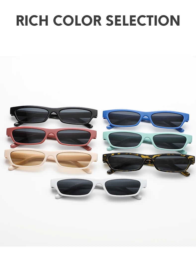 Small Narrow Rectangle Sunglasses Women Fashion Square Narrow Frame Vintage Brand Sun Glasses Men Shades Retro UV400 Oculos ﻿