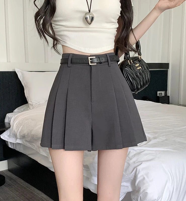 Women's Shorts High Waist Female Short Pants Black Wide Culotte Skirt To Wear XL Flowy Stretchy Harajuku Fashion Cheap Designer