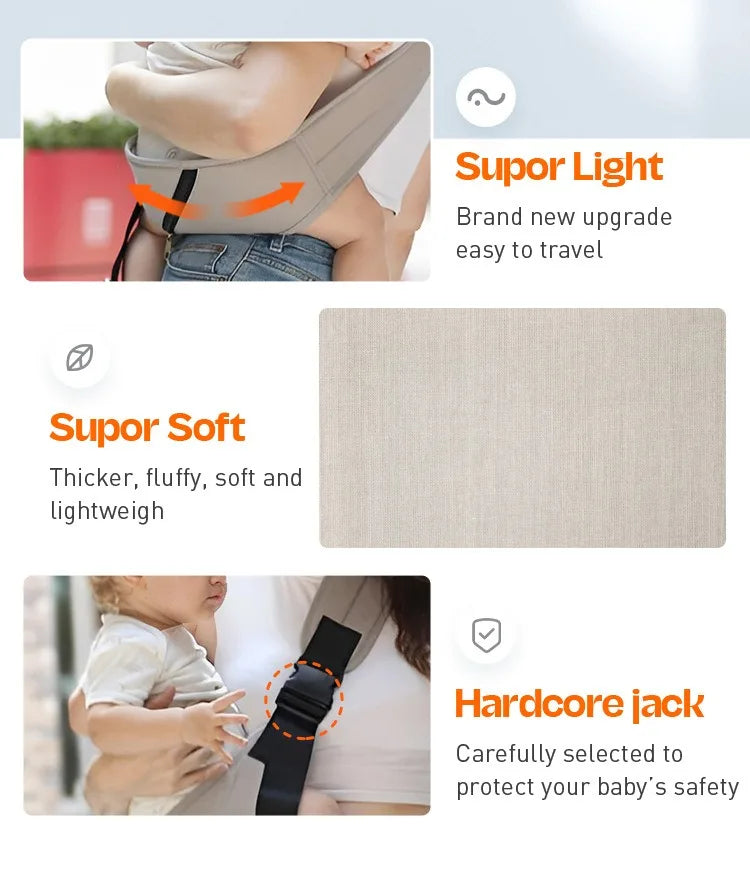 PANGDUBE Baby Carrier Sling with Hip Seat Ergonomic Design Breathable Mesh Newborn to Toddler Waist Support Hands-Free