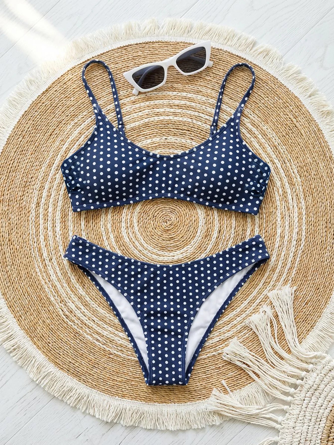 2026 Sexy Polka Dot Print Bikini Set for Women Quick Dry Low Waist Push Up Swimwear Beach Vacation Bathing Suits for Females