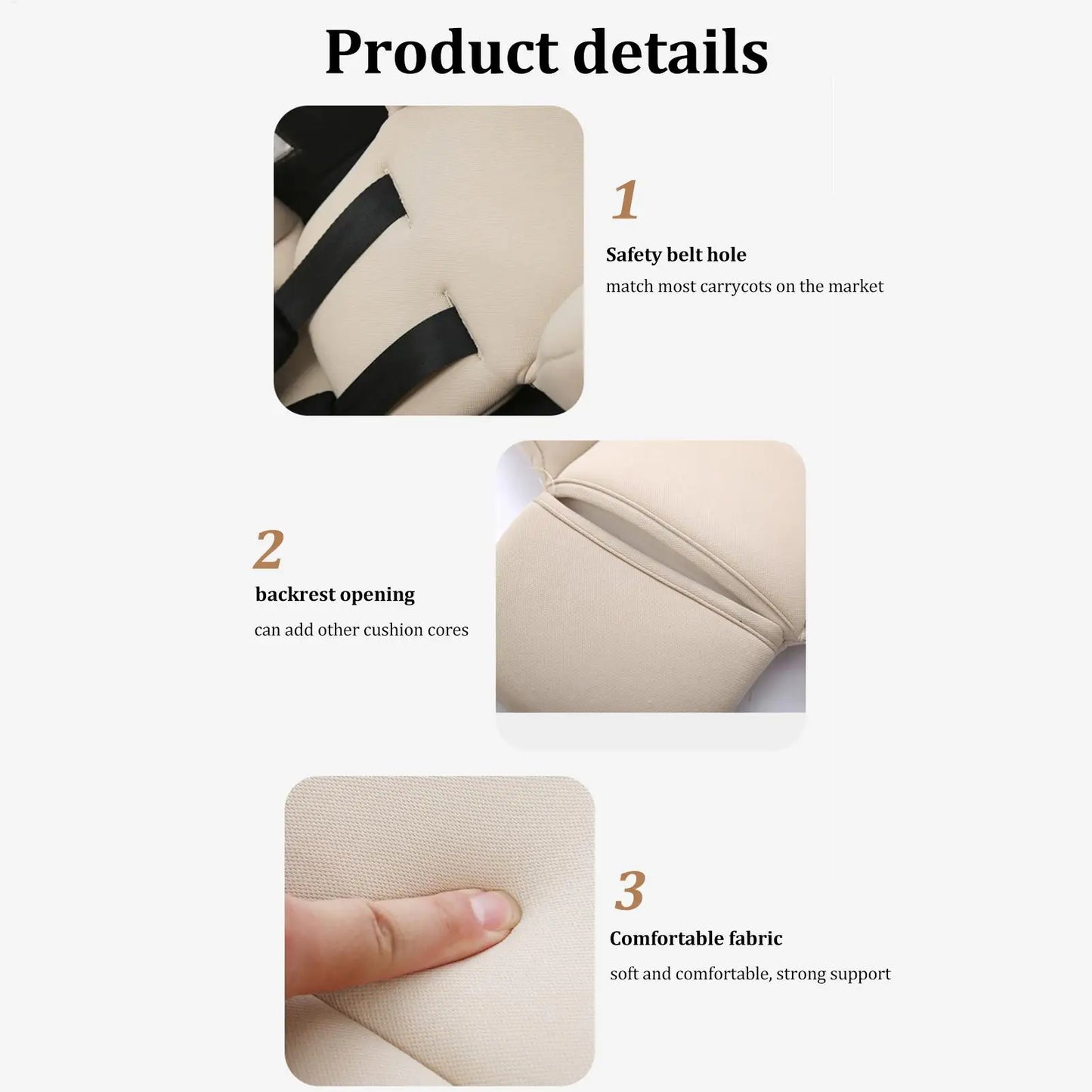 Universal Baby Stroller Seat Cushion Head and Body Support Pillow Infant Car Seat Insert For Baby Stroller Accessories