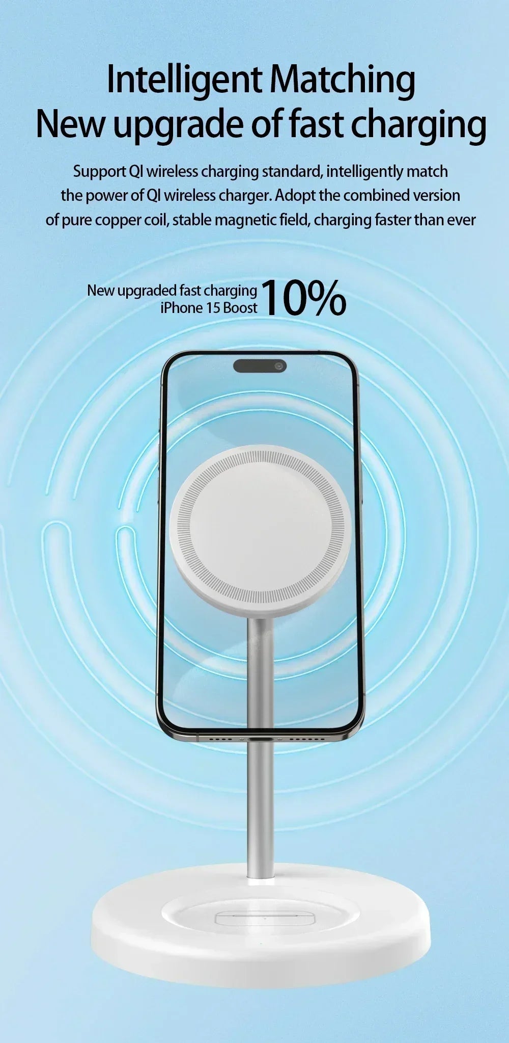 2-in-1 Magnetic Wireless Charger Stand for iPhone 17 16 15 14 13 12 AirPods 4/3 Pro for MagSafe Fast Wireless Charging Stantion