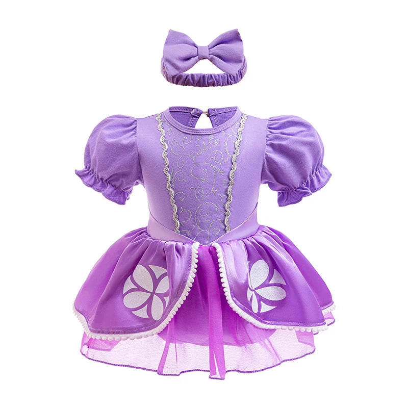 Fairy Todder Baby Girl Alice Rapunzel Moana Belle Mermaid Sofia Princess Romper Halloween Newborn Birthday Party Onesie Jumpsuit