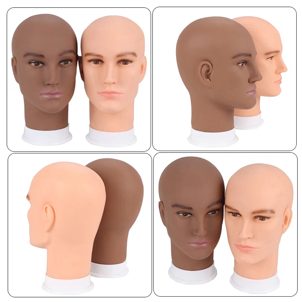 Nunify 21-25Inch Canvas Block Head Mannequin Adjustable Wig Stand Tripod With Rotatable Head Holder For Hairdressing Exhibitions