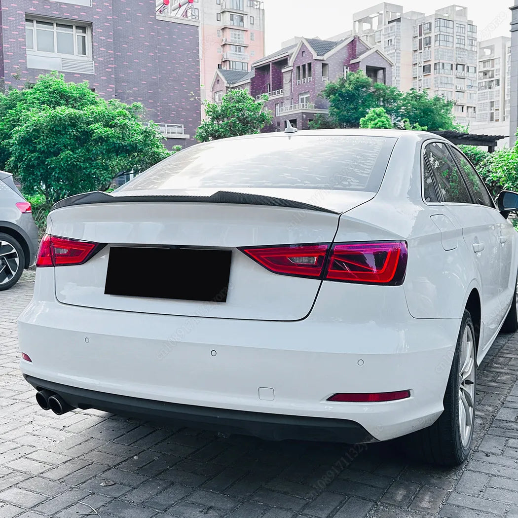 For Audi A3 S3 RS3 8V 8Y TFSI TDI Sedan 2014-2020 M4 Style Car Rear Trunk Spoiler Wing ABS Gloss Black Bodykits Tuning