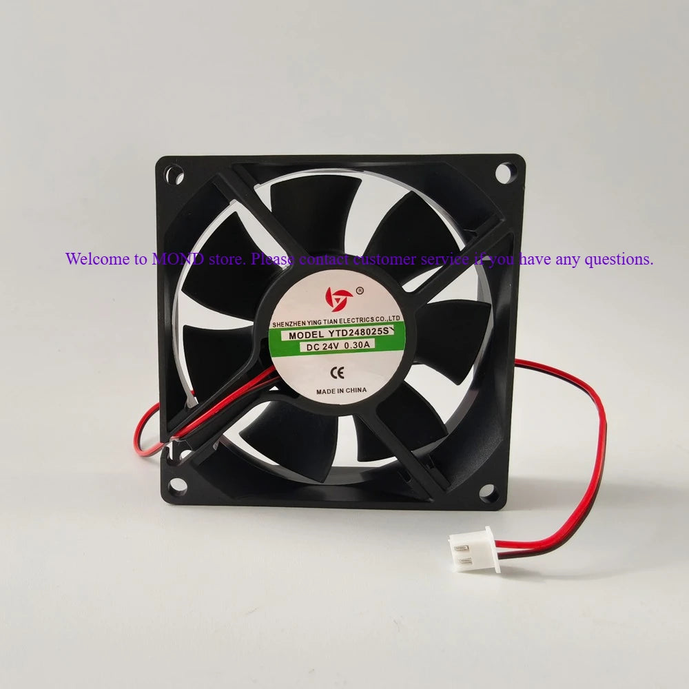 YTD248025S Server Cooling Fan 24V 8cm 80x80x25mm 0.30A 0.23A 0.35A High Air Flow CPU Welding Machine Inverter Cooler  New