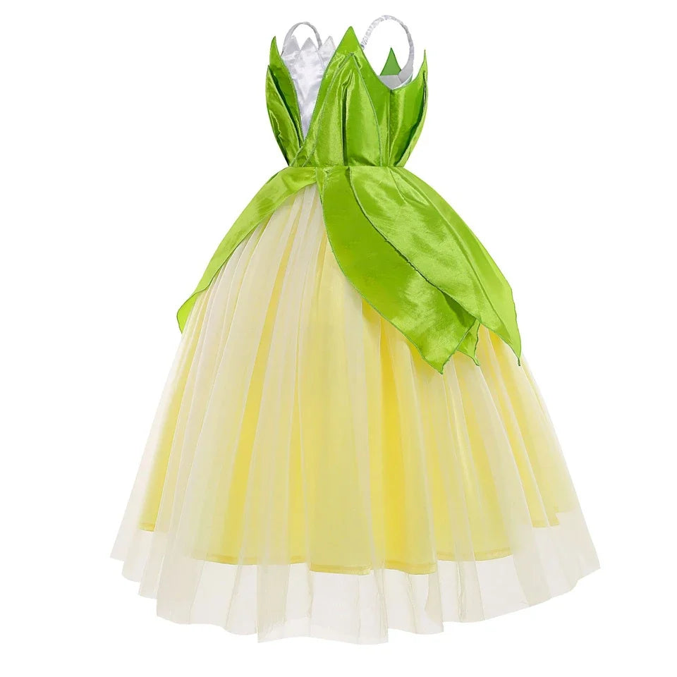 Halloween Child Cosplay Costume Toddler Girls Fancy Princess Ball Deluxe Gown 2025 Girl's Birthday Princess Tiana Dress Up