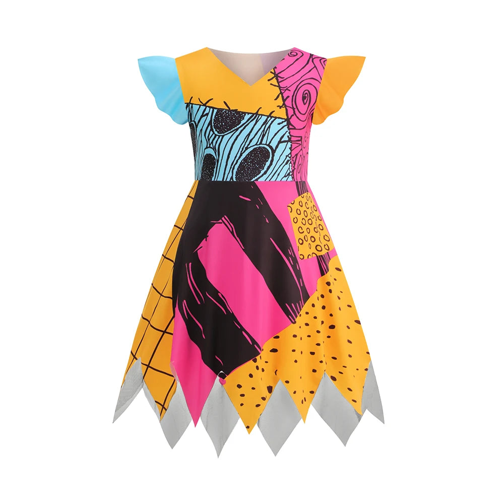 Halloween Cosplay Party Girls Pumpkin Costumes Witch Dress Kids Carnival Costume Vestidos Party Cosplay Dress