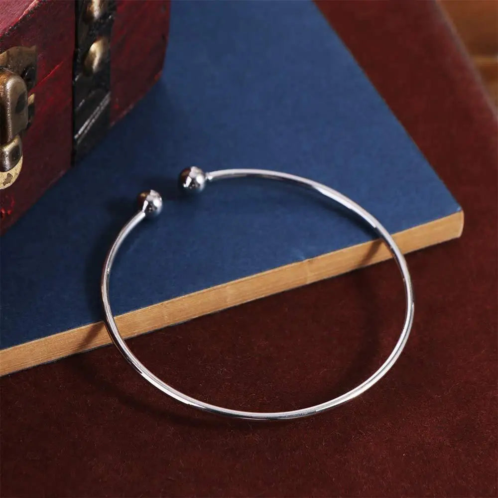 Classic Wholesale Silver Plated Bracelet Mens/Womens Fashion Jewelry Adjustable Bangles
