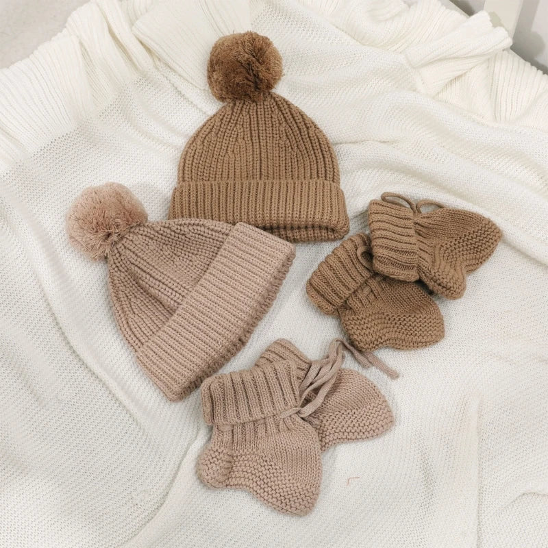 Cosy Infant Knitwear Soft & Comfortable Baby Jumpsuit Set with Matching Bonnet Hat and Booties Socks for Daily Comfort