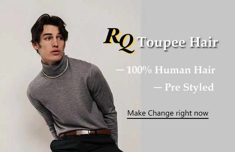 Pre Styled Slicked Back Thin Skin Men Toupee 0.04mm Human Hair Men Wig Hair Replacement Systems Hair Piece Protesis Hombre Male