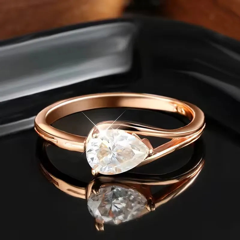 BXINY 1CT Pear Cut Moissanite Rings 925 Sterling Silver for Women Solitaire Lab Diamond Wedding Band Gifts Fine Jewelry with GRA