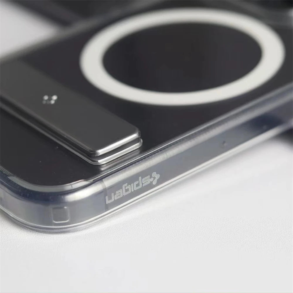 Spigen Ultra Hybrid S MagFit Designed for iPhone 17 Pro Max 16 15 14 13 12 Case Kickstand Amti Yellowing Compatible With MagSafe