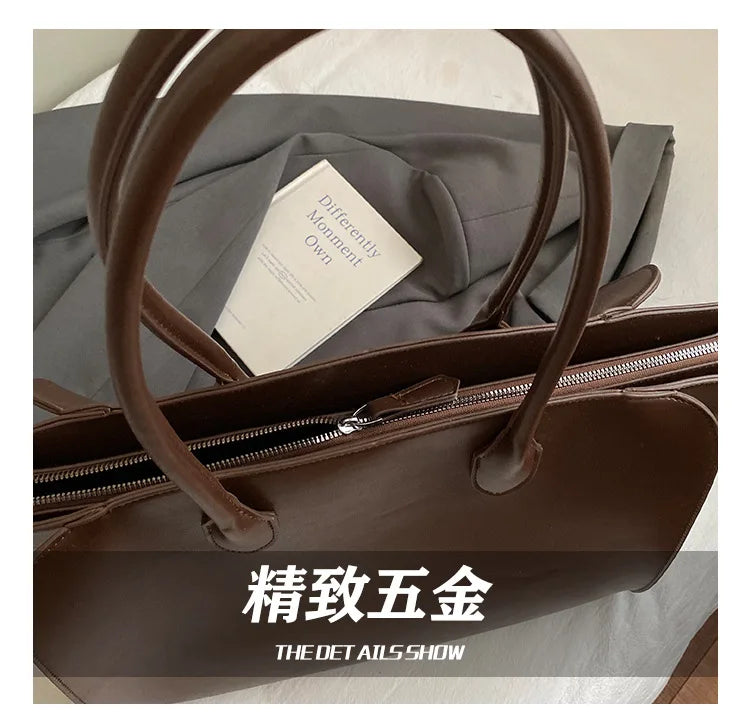 Luxury Women's Large Tote Bag Genuine Leather Shoulder Bags 2025 Female Retro Handbags High Quality Ladies Messenger Bag Black