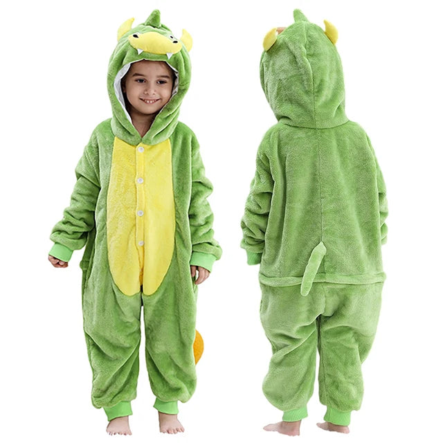 MICHLEY Christmas Capybara Flannel Blanket Sleepers Onesie Hooded Children Costume Clothes Jumpsuit Sleepwear For Boys Girls