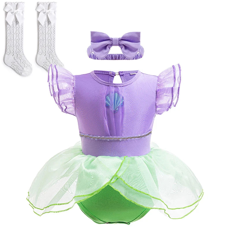 Fairy Todder Baby Girl Alice Rapunzel Moana Belle Mermaid Sofia Princess Romper Halloween Newborn Birthday Party Onesie Jumpsuit