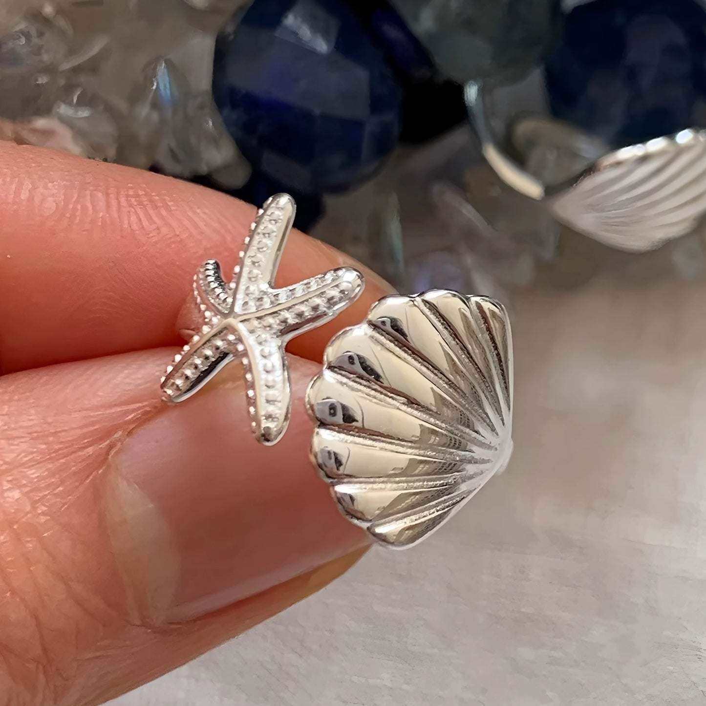 VENTFILLE 925 Sterling Silver Rings for Women Couple Blue Stone Star Jewelry  Party Birthday Gift Dropshipping Wholesale