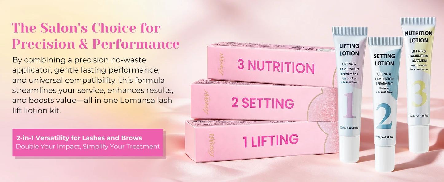 LOMANSA New 10ml Fix Perming Tube Set Lash Lift Brow Lamination Perm Fixation Setting Nutrition Lotion Eyelashes Makeup Tools