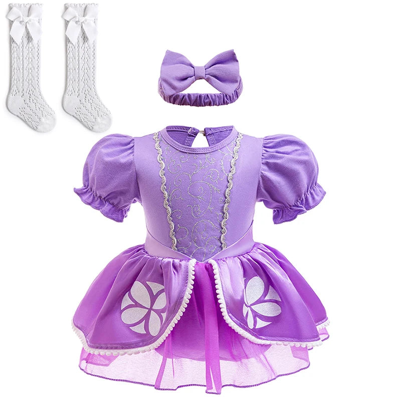 Fairy Todder Baby Girl Alice Rapunzel Moana Belle Mermaid Sofia Princess Romper Halloween Newborn Birthday Party Onesie Jumpsuit