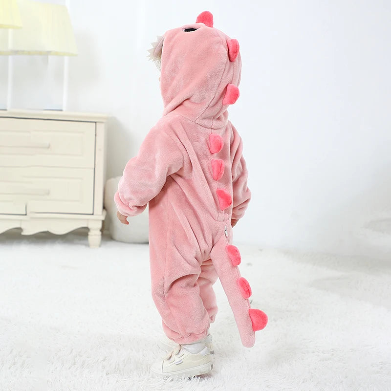 Halloween Baby Rompers Kigurumis Lovely Dinosaur Cartoon Pajamas Clothes Infant Boys Girls Baby Onesie Romper Newborn Hooded
