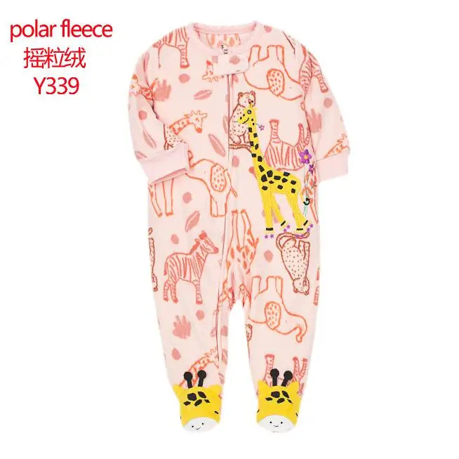 New Hot Polar Fleece Pajamas Baby Winter Romper Cover All Jumpsuits Newborn Boys Clothing Little Girl Fall Clothes Toddler 0-12M