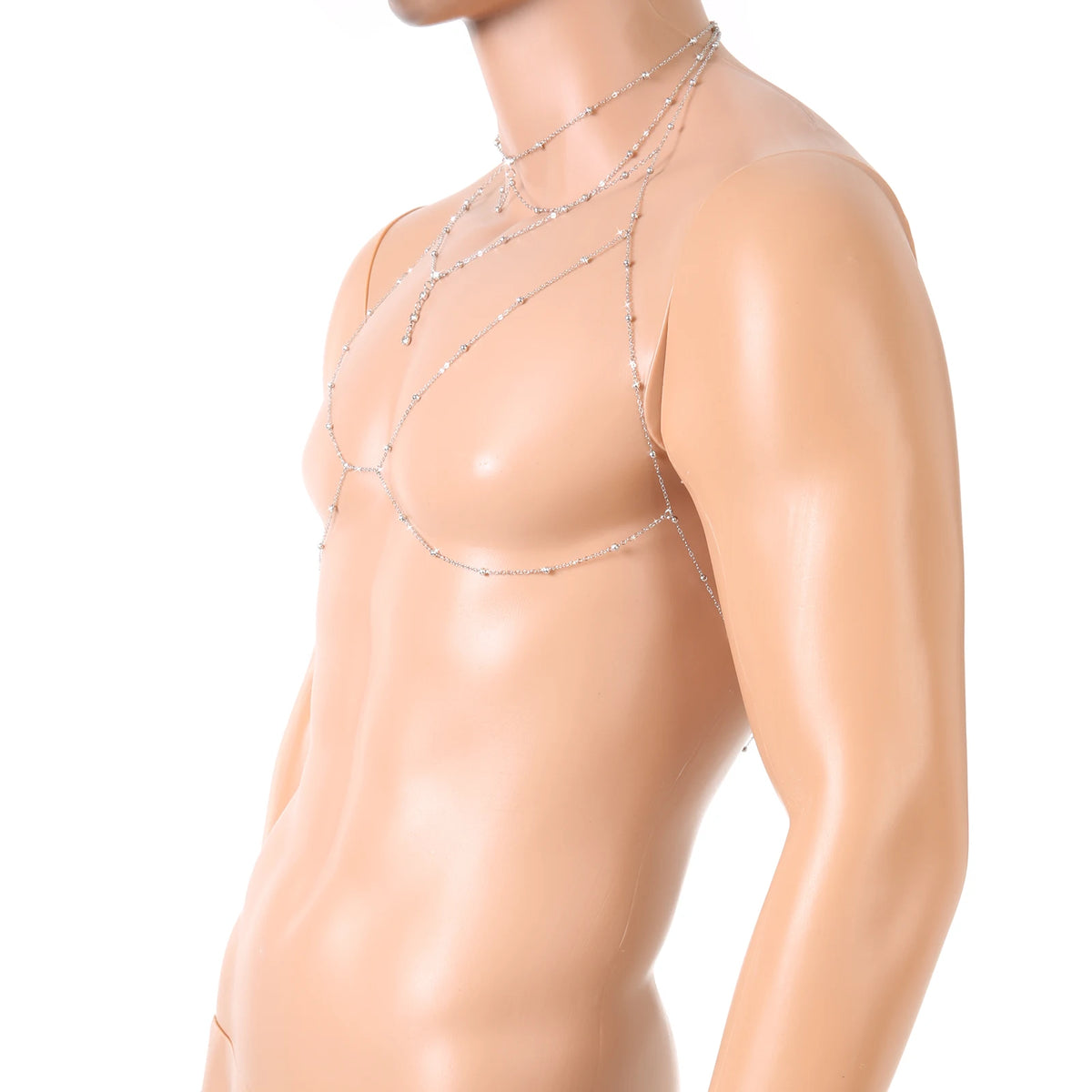 Unisex Sexy Chest Chain Bra Cross Bikini Body Chain Necklace Jewelry Gifts Shiny Rhinestone Body Chain Fashion Metal Accessories