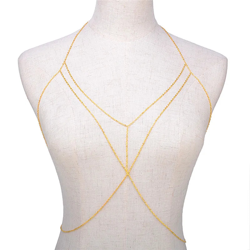 1pcs Jewelry Bust Chain Bikini Belly Chain Female Waist Chain Beach Body Chain Choker Necklace Jewelry For Women