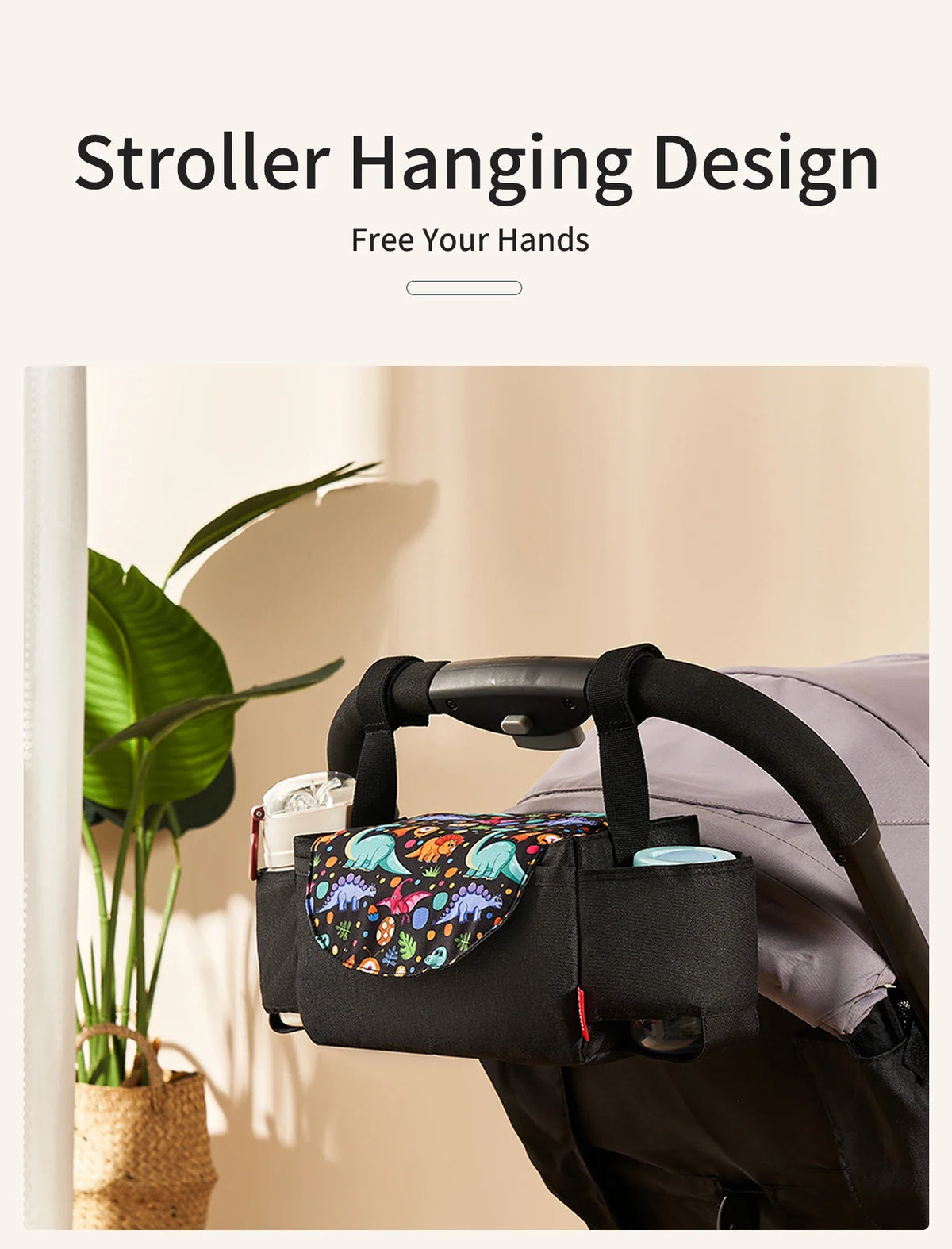 Baby Stroller Bag Pram Organizer Stroller Accessories Stroller Cup Holder Cover Trolley Organizer Pouch Travel Accessories