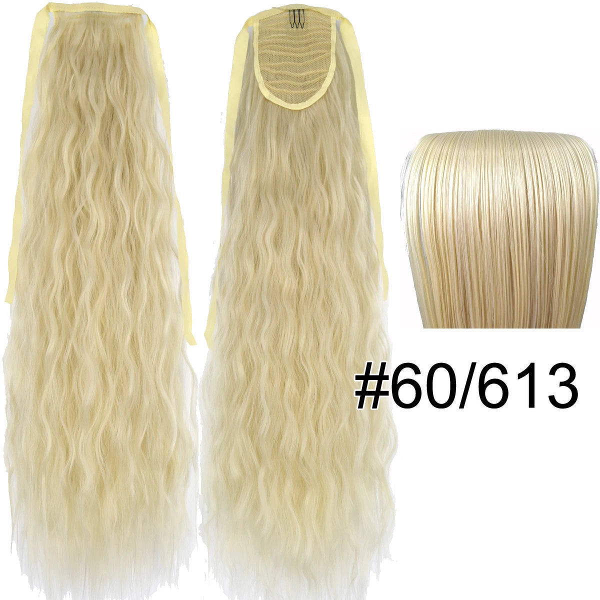 TOPREETY Synthetic Fiber Heat Resistant Kinky Ribbon Ponytail Extensions 3007