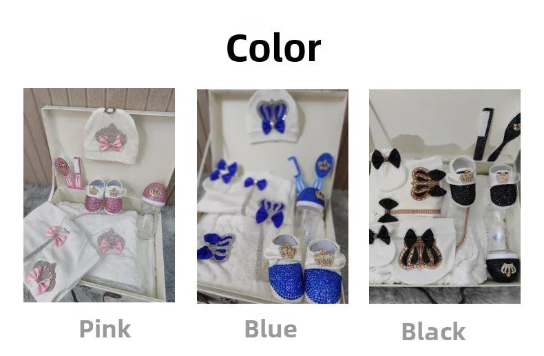 Ins Handmade Baby Swaddle Set Newbaby Gift Onesie Climbing Clothes High-end Gift Box Set Custom Newborn Baptism Clothes