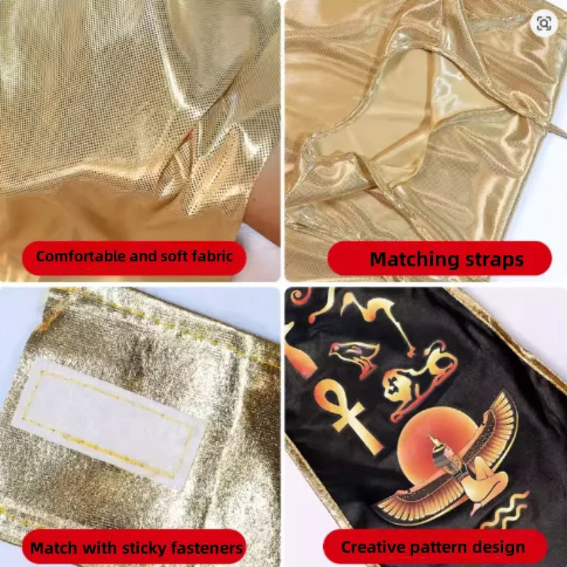 Halloween parent-child costume: Ancient Egyptian king Pharaoh goddess Cleopatra Cosplay costumes golden ancient Egyptian role-pl