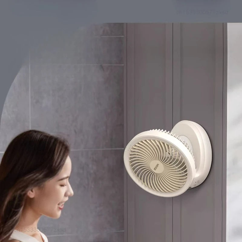 Edon Air Circulation Fan Wireless Suspended USB Rechargeable Night Light Touch Control 4 Wind Speed Folding Electric Fan