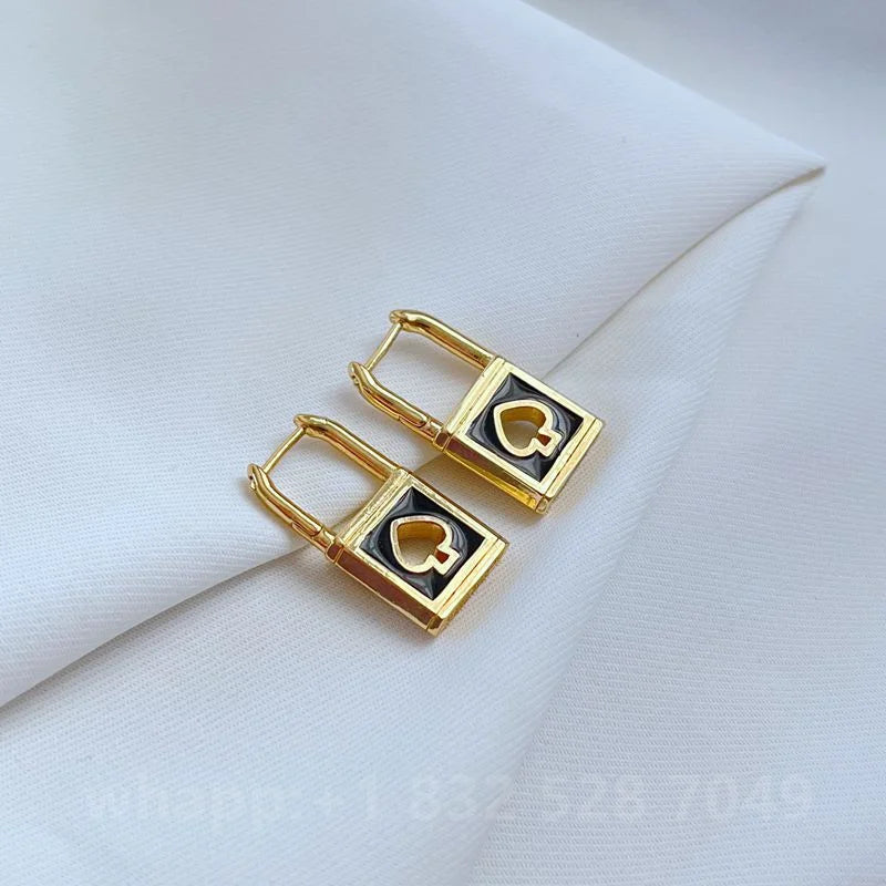 1:1 KS Jewelry Gold Stud Earrings For Women Fashion Jewelry Birthday Gift