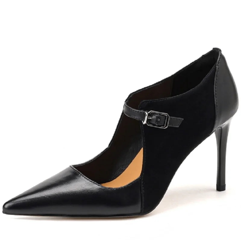 【JOCHEBED HU】Size 33-40 2023 New Soft Genuine Leather Women Heels Fashion Sexy Club Party Wedding High Heel Shoes