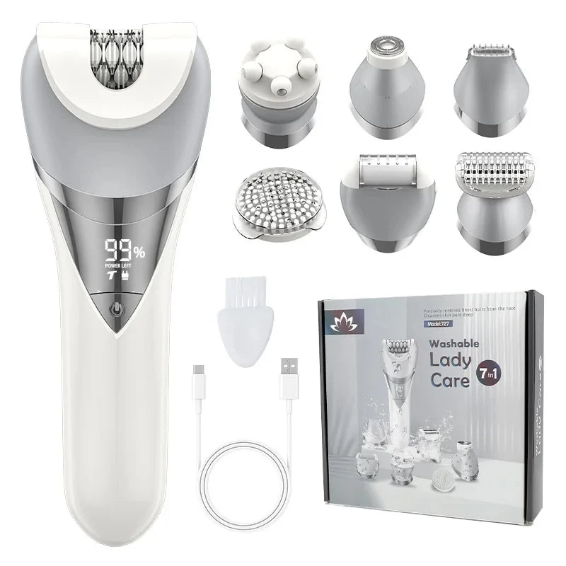 4 in 1 Electric Razor for Women Shaver Lady Shaver Body Hair Trimmer for Armpit Bikini Arm Leg Face Mustache Portable Painless