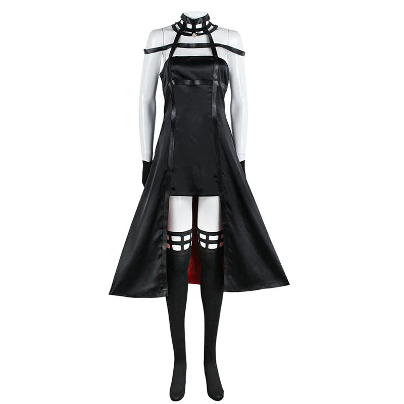 Halloween Party Anime Yor Forger Cosplay Outfit Gothic Assassin Black Red Skirt Dress Suit Uniform Long Hair Wig Earrings