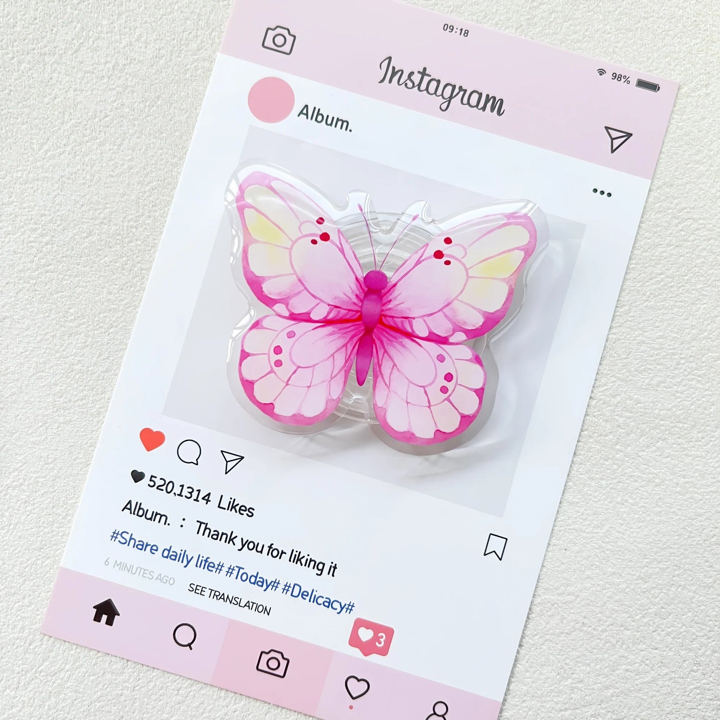 Cute Butterfly Phone Grip Griptok Holder Ring For iPhone 16 15 Universal Lovely Bowknot Phone Stand Bracket Poppings Socket