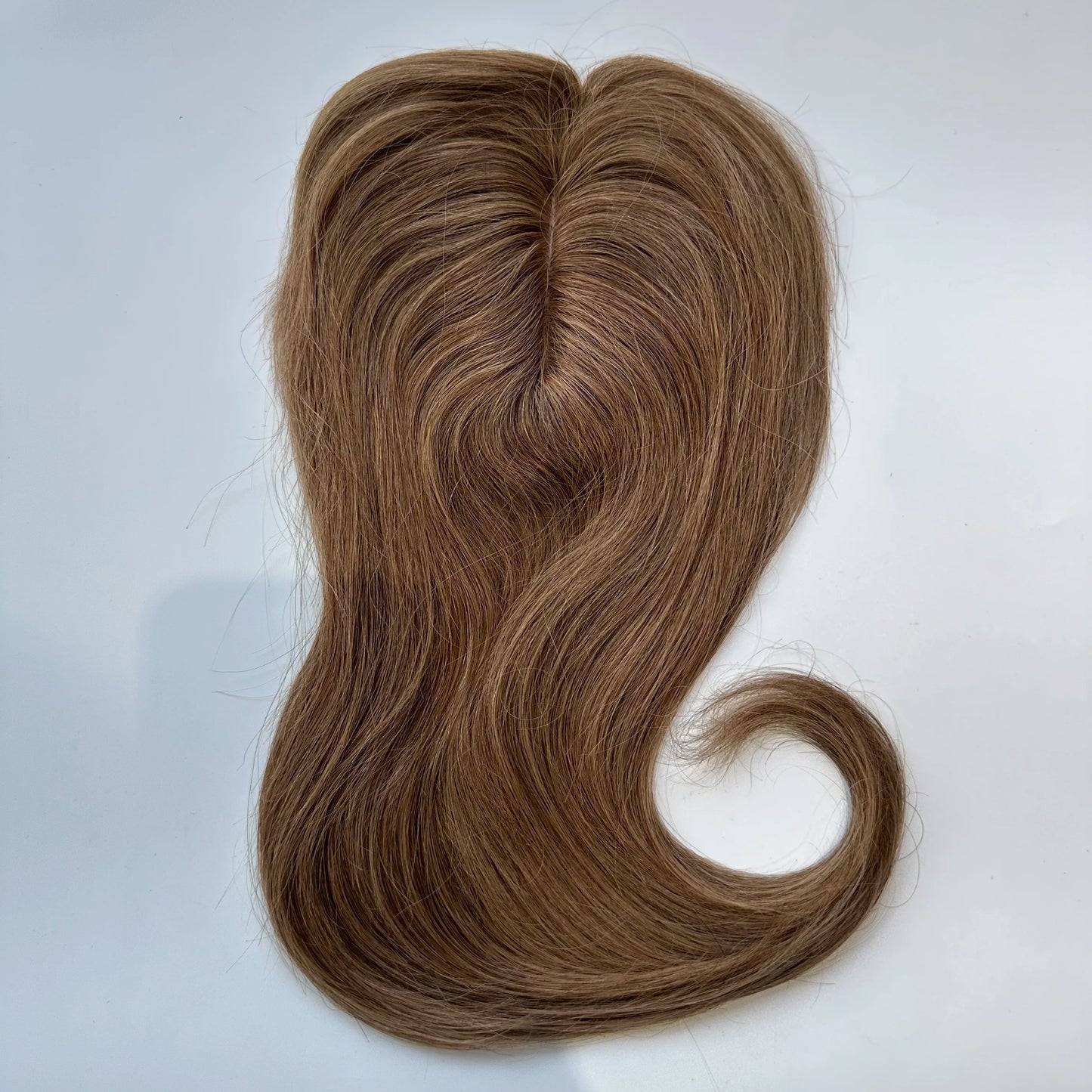 Women Hair Topper 100% Human Hair With Fringe Lace Mechanism Middle Part | 8x12cm 12inch Job Interview Ready